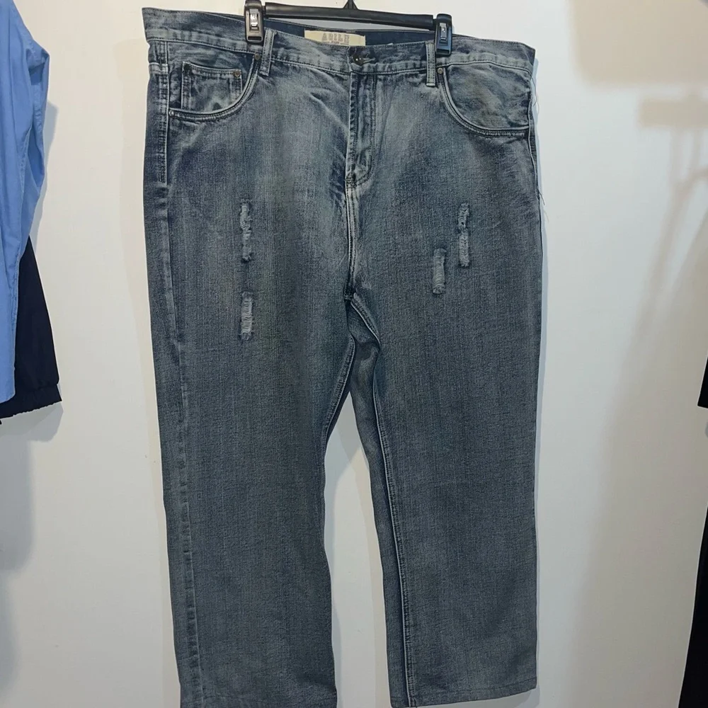 Agile Distressed Men's Jeans 46x27